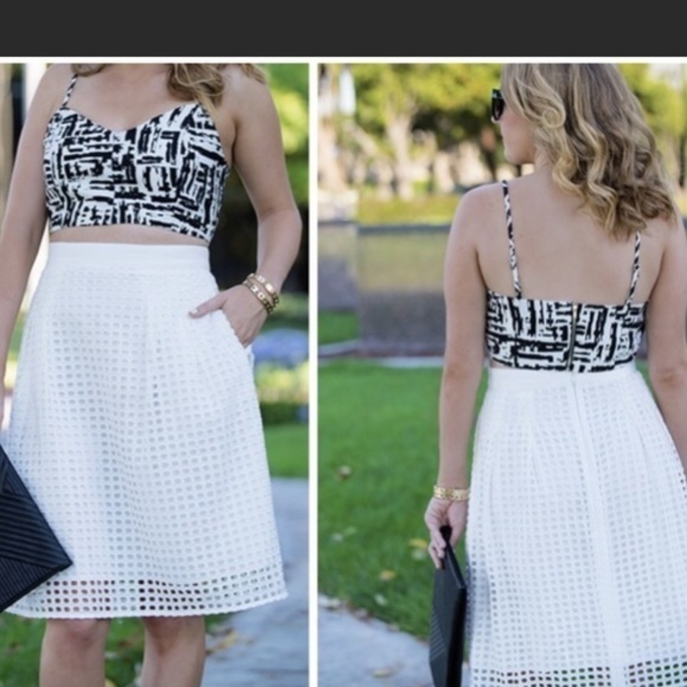 LOFT White Eyelet Skirt